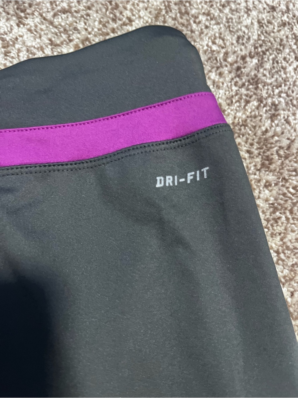Nike Dri-FIT Yoga Pants Women’s Large Black Purple Wide Leg Athletic Workout - Picture 9 of 9